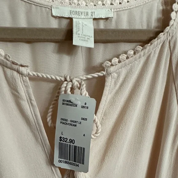 NWT Forever 21 Cream Tunic with Lace Accents | Y2K Coquette - Picture 4 of 5